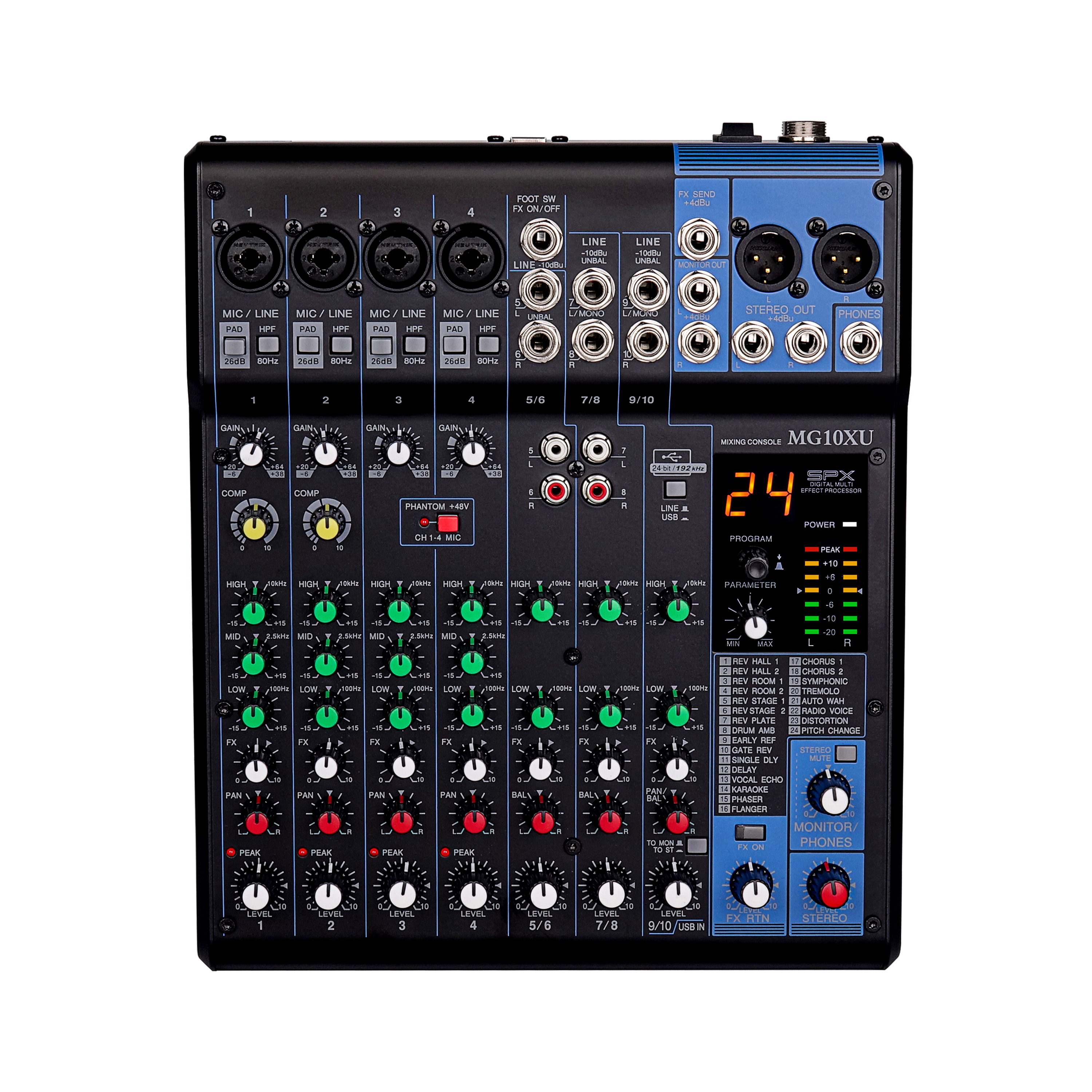 Audio Music Mixer - 10 Kanallı Profesyonel Ses Mikseri Paslanmaz