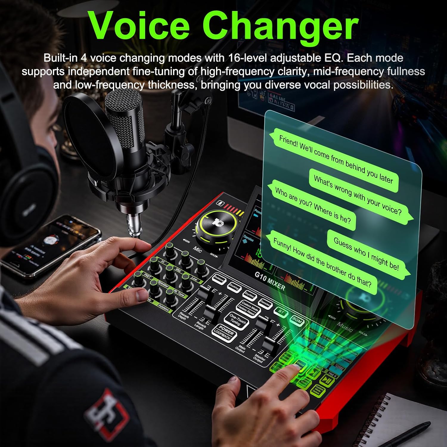 Audio Music Mixer - Tenlamp G10 Canlı Yayın Ses Arabirimi