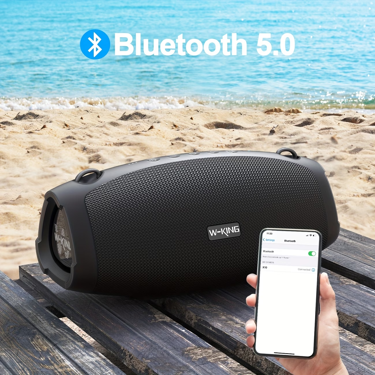 Audio Music King - W-KING 120W Maksimum Güçlü Kablosuz Boombox