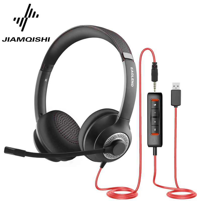 Contact Pickup Mic - JIAMQISHI EH01 USB Kulaklık PC Bilgisayar
