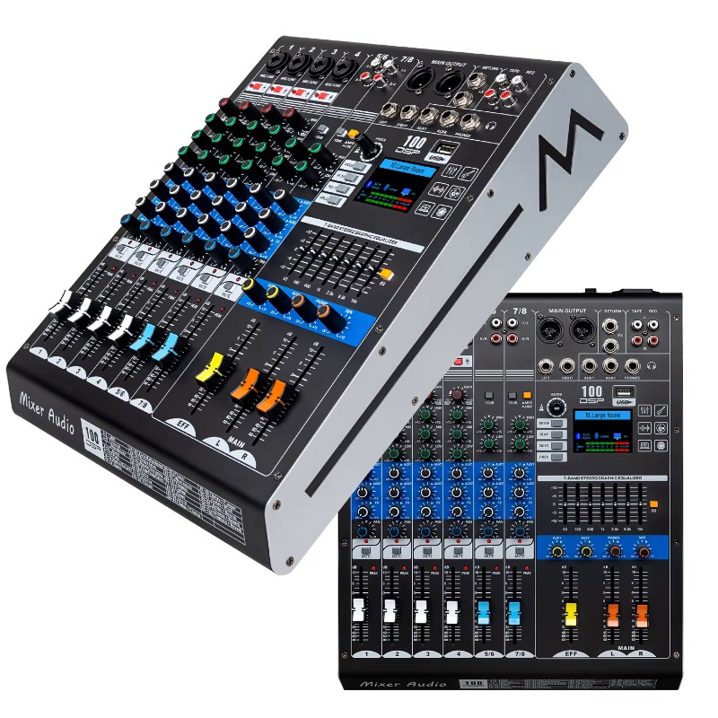 Audio Music Mixer - GAX-HLM80 Yeşil Ses 8 Kanallı Ses