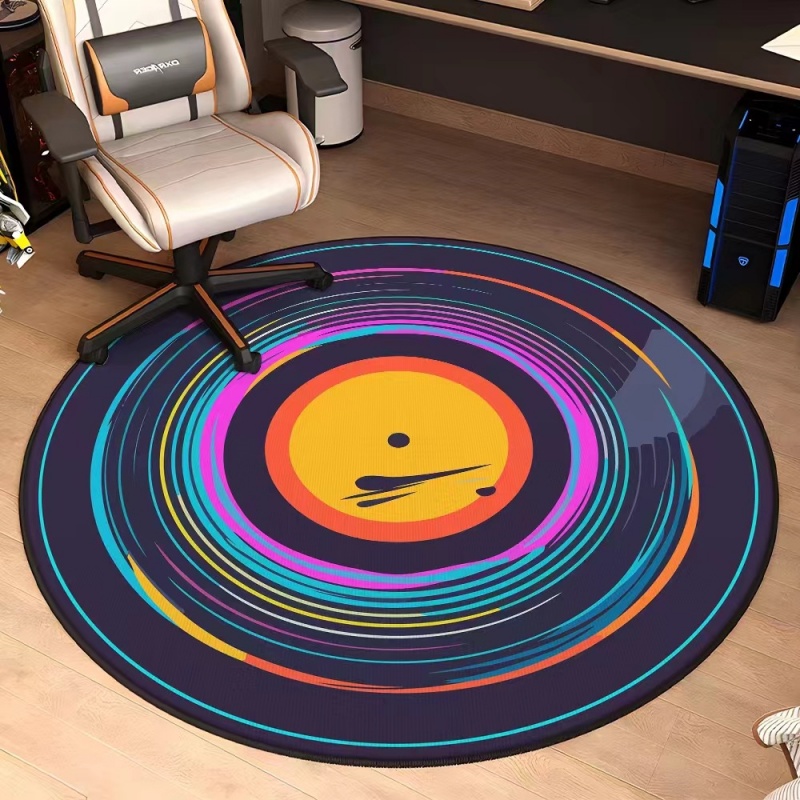 Audio Vibes Music - Müzik Temalı Desenli Yuvarlak Kapı Paspası