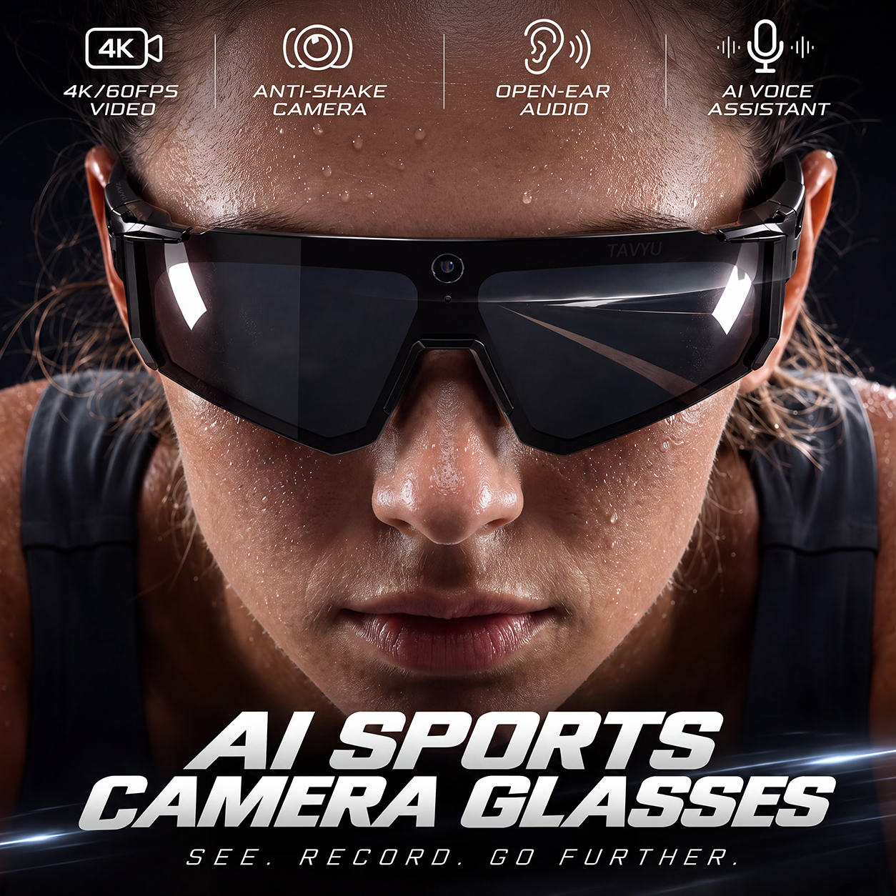Audio Music To Video Ai - AI Spor Akıllı Gözlük, Kamera 4K