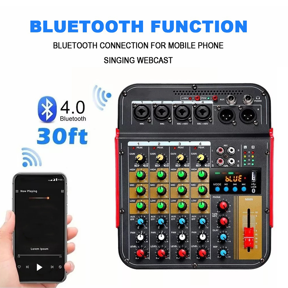 Ses mikseri Bluetooth ve yankı - Audio Music Mixer incelemesi ve fiyatı