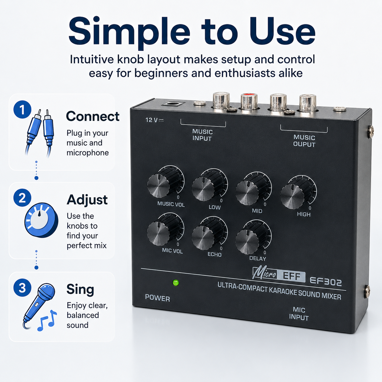 Mini Karaoke Ses Mikseri EF302 - Audio Music Mixer incelemesi ve fiyatı