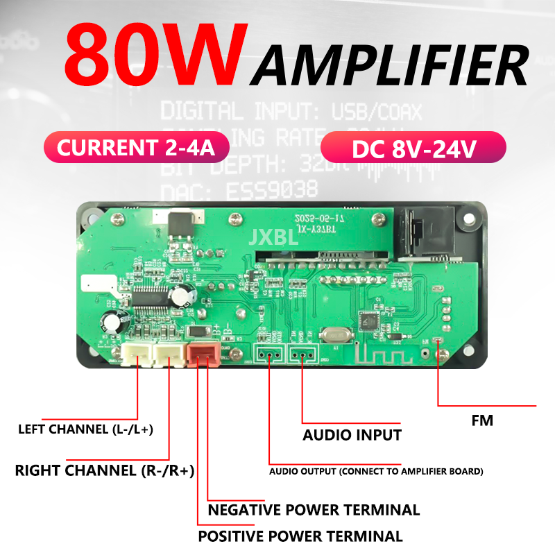 80W Bluetooth 5.0 MP3 Dekoder  - Audio Music Mp3 incelemesi ve fiyatı