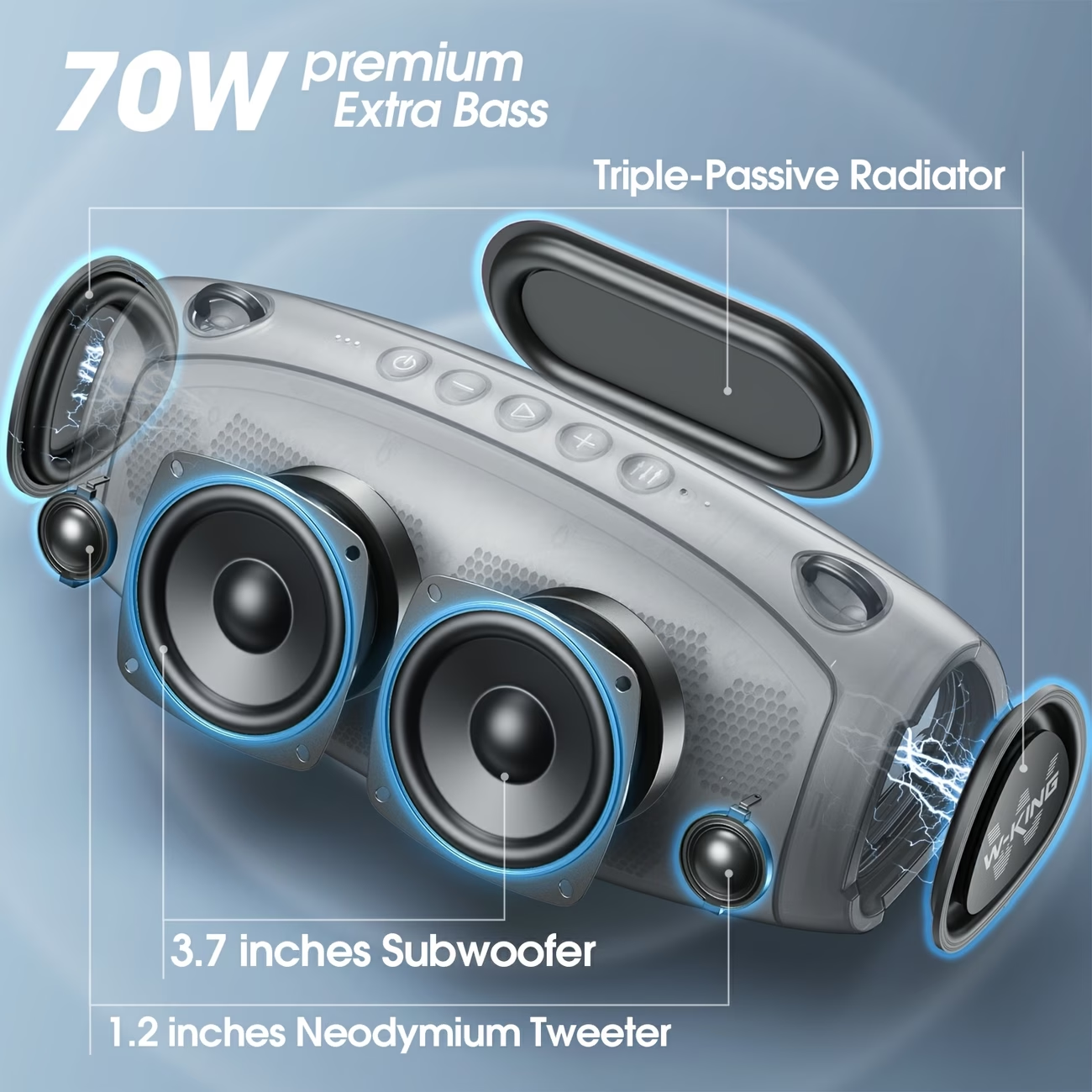 W-KING 120W Maksimum Güçlü Kab - Audio Music King incelemesi ve fiyatı