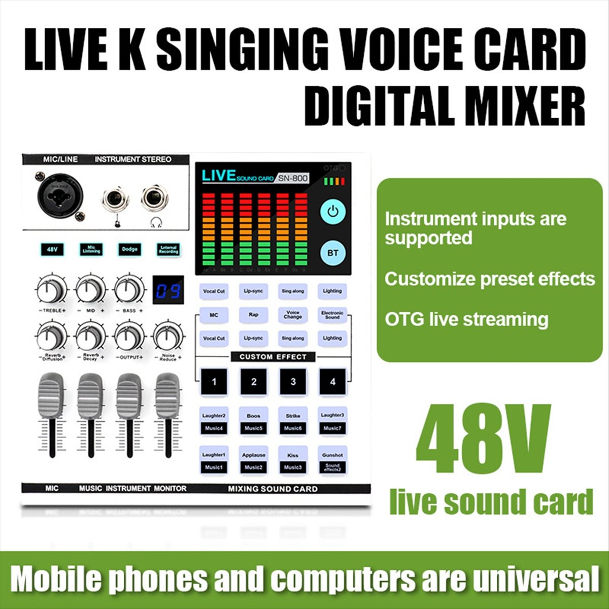 DTC5 SN800 Canlı Ses Kartı Ses - Audio Music Mixer incelemesi ve fiyatı