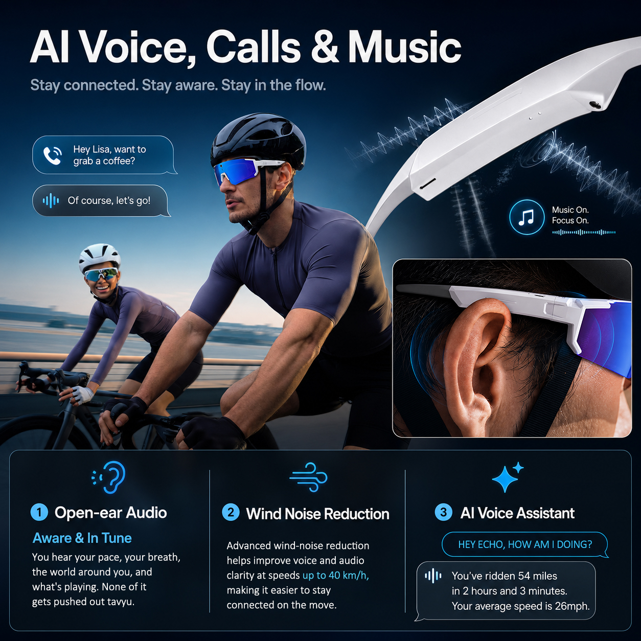 AI Spor Akıllı Gözlük, Kamera  - Audio Music To Video Ai incelemesi ve fiyatı
